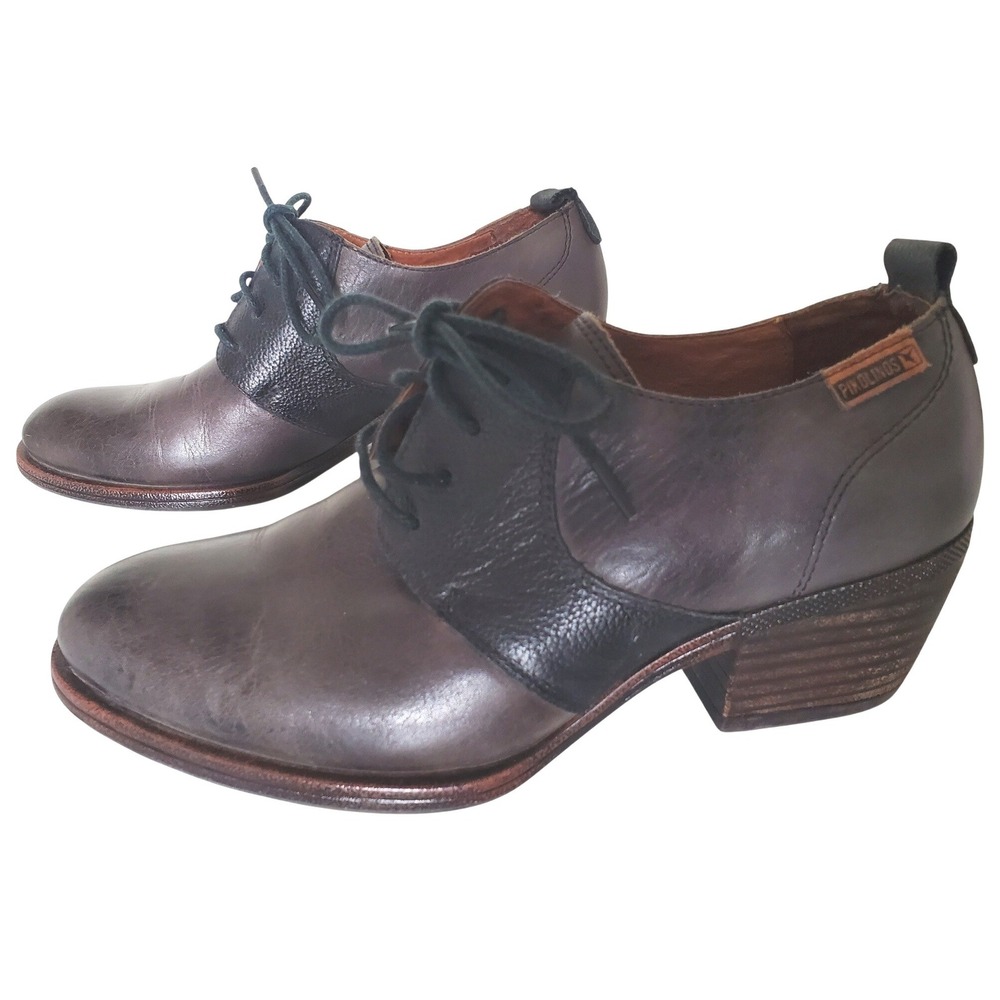 Pikolinos Baqueira Heeled Oxford Ankle Boots Leather Lace Up Size 37‎ US 6
